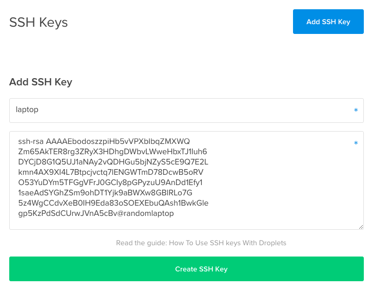 digitalocean-add-ssh-key-with-dummy-content