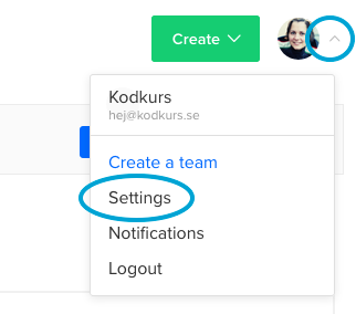 digitalocean-usermenu-settings